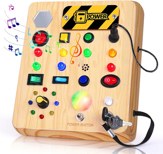 FunTune Montessori Tableau d'Activités – Plateau de Jeu Musique & Lumières pour Tout-Petits