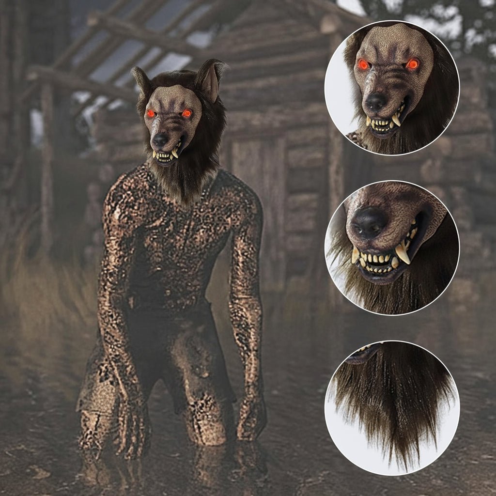 NIGHTHOWL – Realistische Werwolfmaske für Halloween & Cosplay