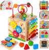 CUBO DE ACTIVIDADES MONTESSORI – Juguete educativo 8 en 1 para bebés para fomentar la motricidad, la música y las habilidades cognitivas