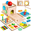 ActivityCube – Montessori houten educatief speelgoed met 8 activiteiten voor baby's vanaf 6 maanden
