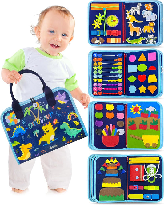 MindZip Activiteitenbord – Montessori leerbord met meer dan 20 activiteiten voor baby's en peuters