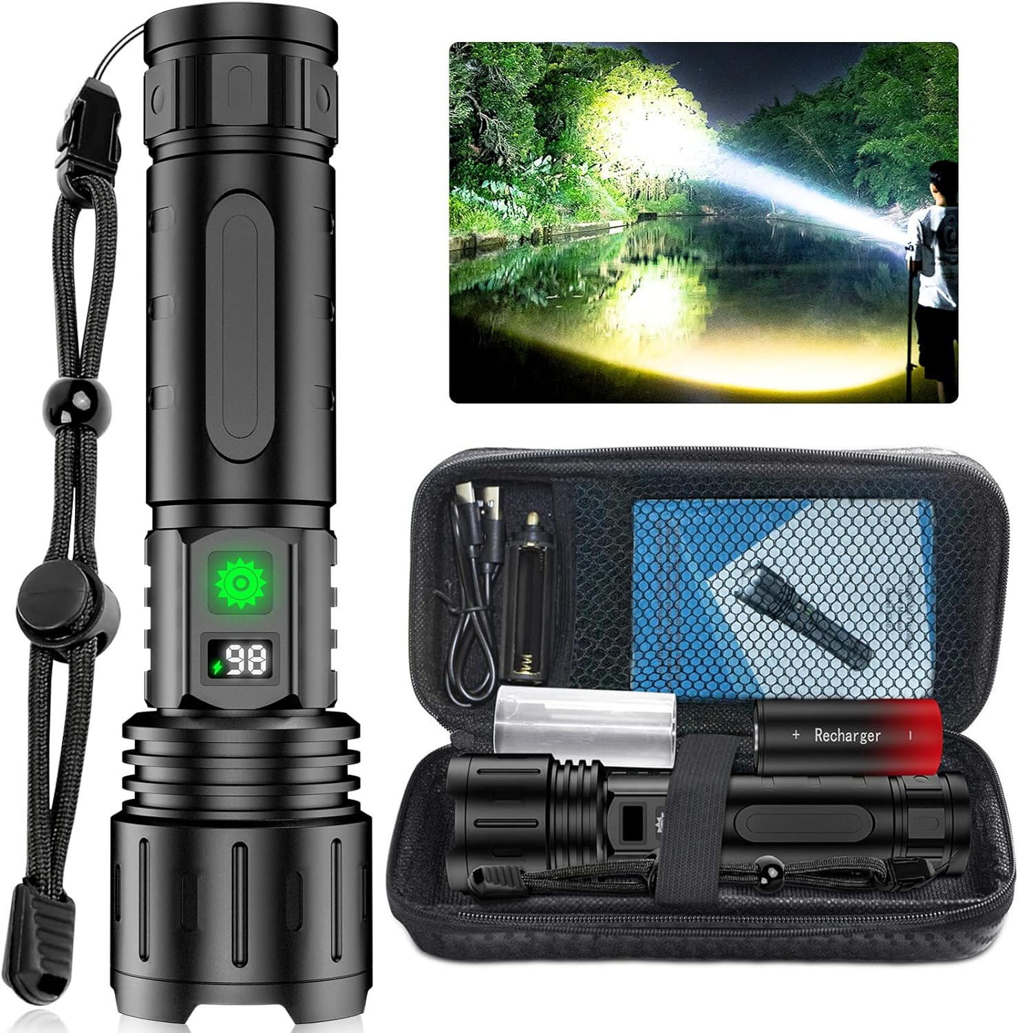 UltraBeam 100,000 Lumen Taschenlampe – Superhell & Vielseitig für jede Situation-1
