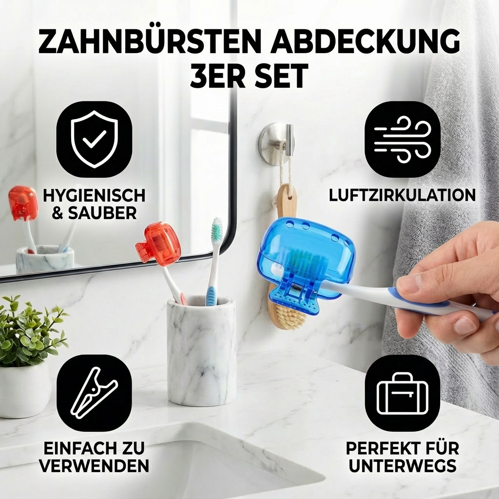 Zahnbürsten Abdeckung 3er Set