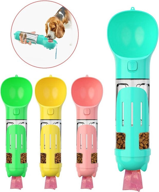 Snackbuddy Pro – 2-in-1 water- en voerfles met poepzakjeshouder