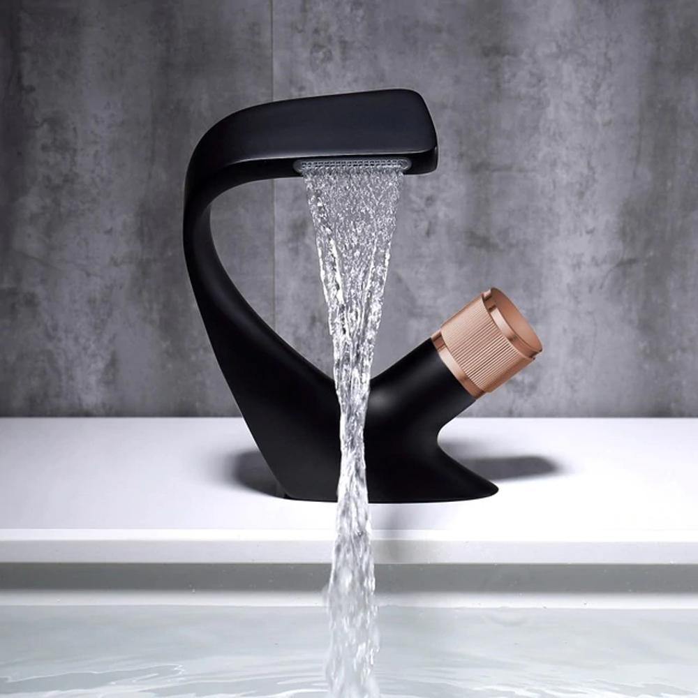AQUACASCADE waterval-wastafelkraan – elegante eengreepsmengkraan met spa-effect voor uw badkamer