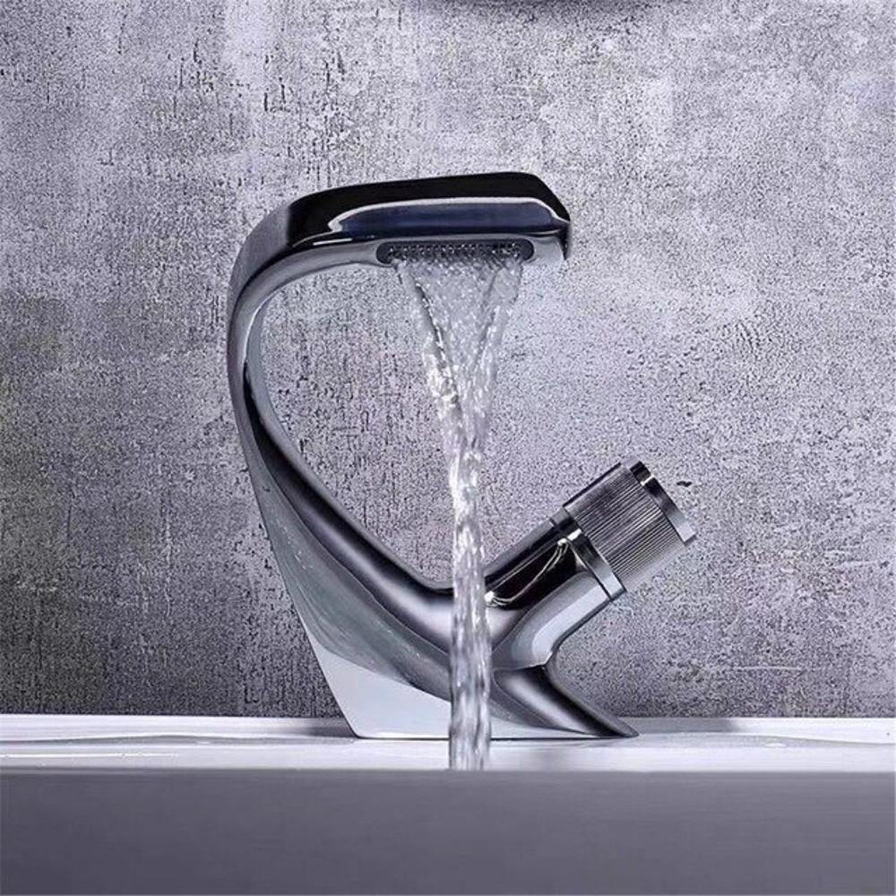 AQUACASCADE waterval-wastafelkraan – elegante eengreepsmengkraan met spa-effect voor uw badkamer