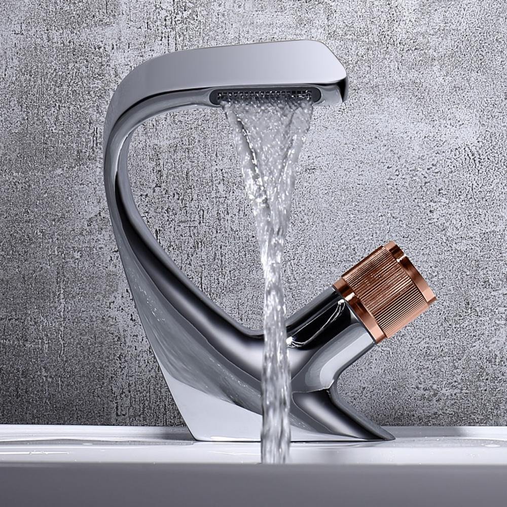 AQUACASCADE waterval-wastafelkraan – elegante eengreepsmengkraan met spa-effect voor uw badkamer