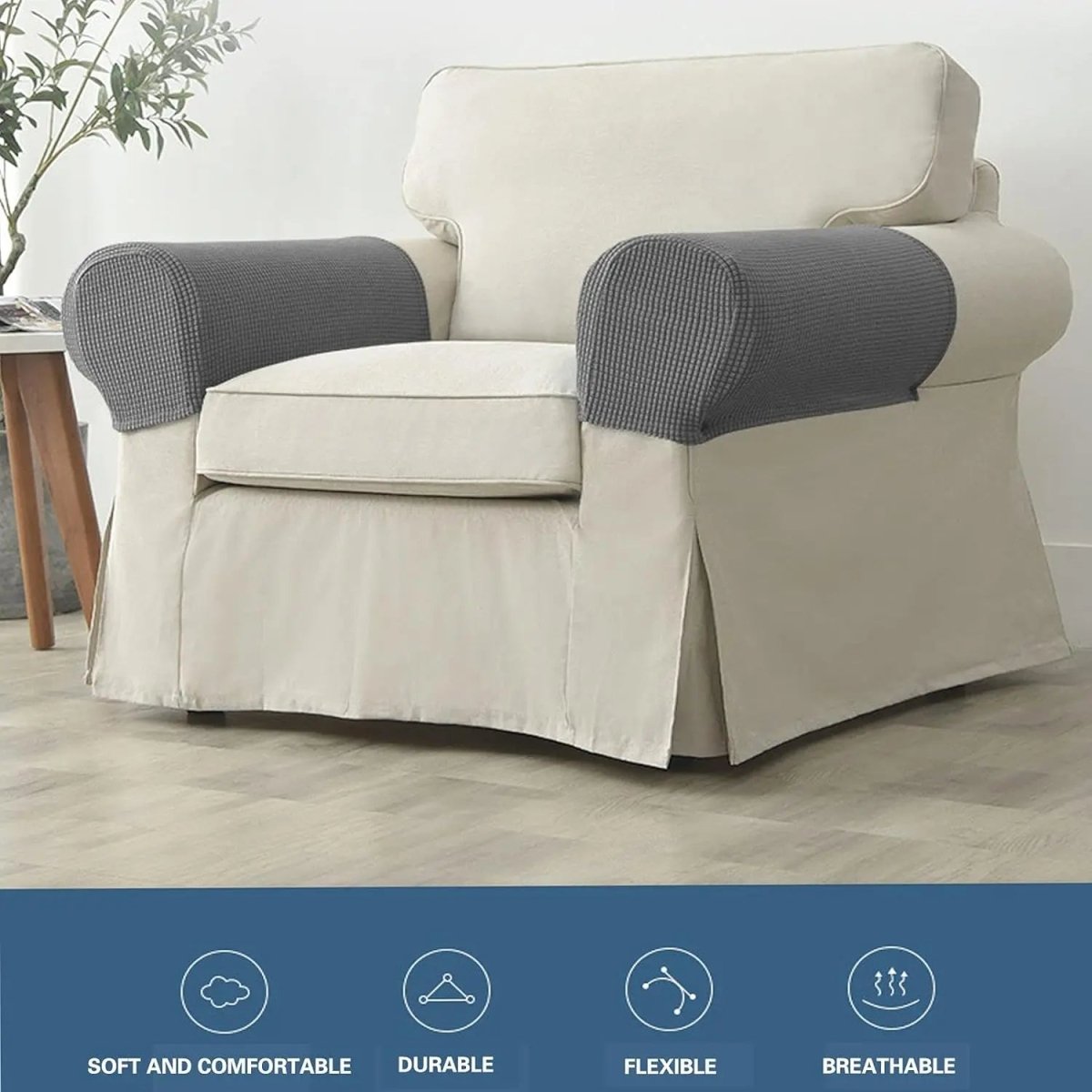 ARMORIS – 2-teilige wasserdichte Armlehnenbezüge für Sofas & Stühle 3