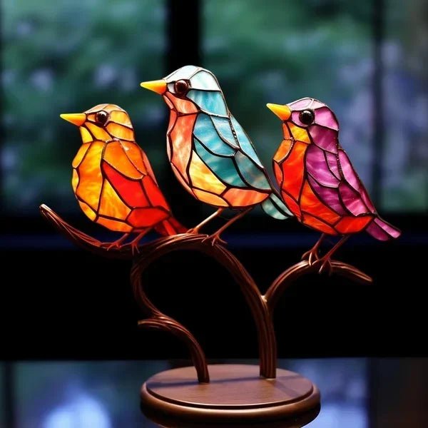 ARTISANFINCH – Handgefertigte bunte Vogelstatue aus Acryl zur Dekoration 4