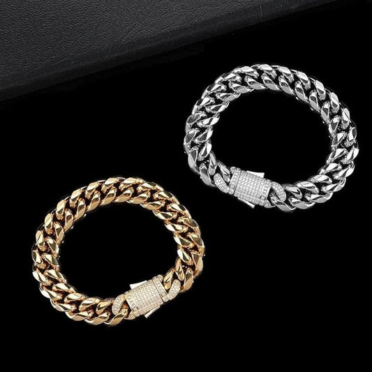 AURELIUS – 18 Karat vergoldetes kubanisches Gliederarmband für Herren 0
