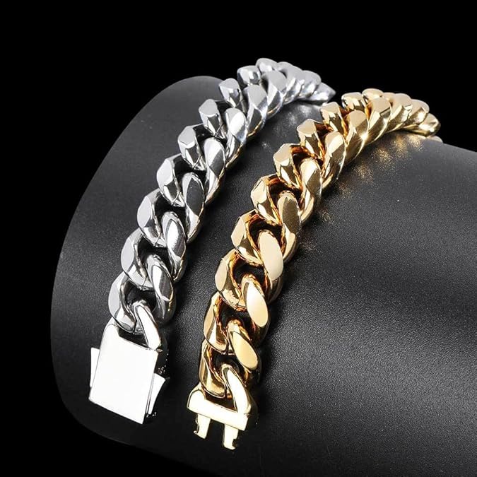 AURELIUS – 18 Karat vergoldetes kubanisches Gliederarmband für Herren 3
