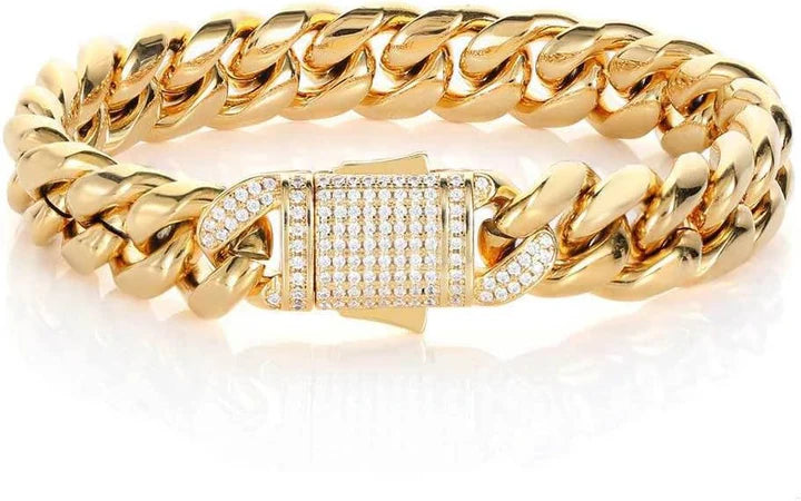 AURELIUS – 18 Karat vergoldetes kubanisches Gliederarmband für Herren 4