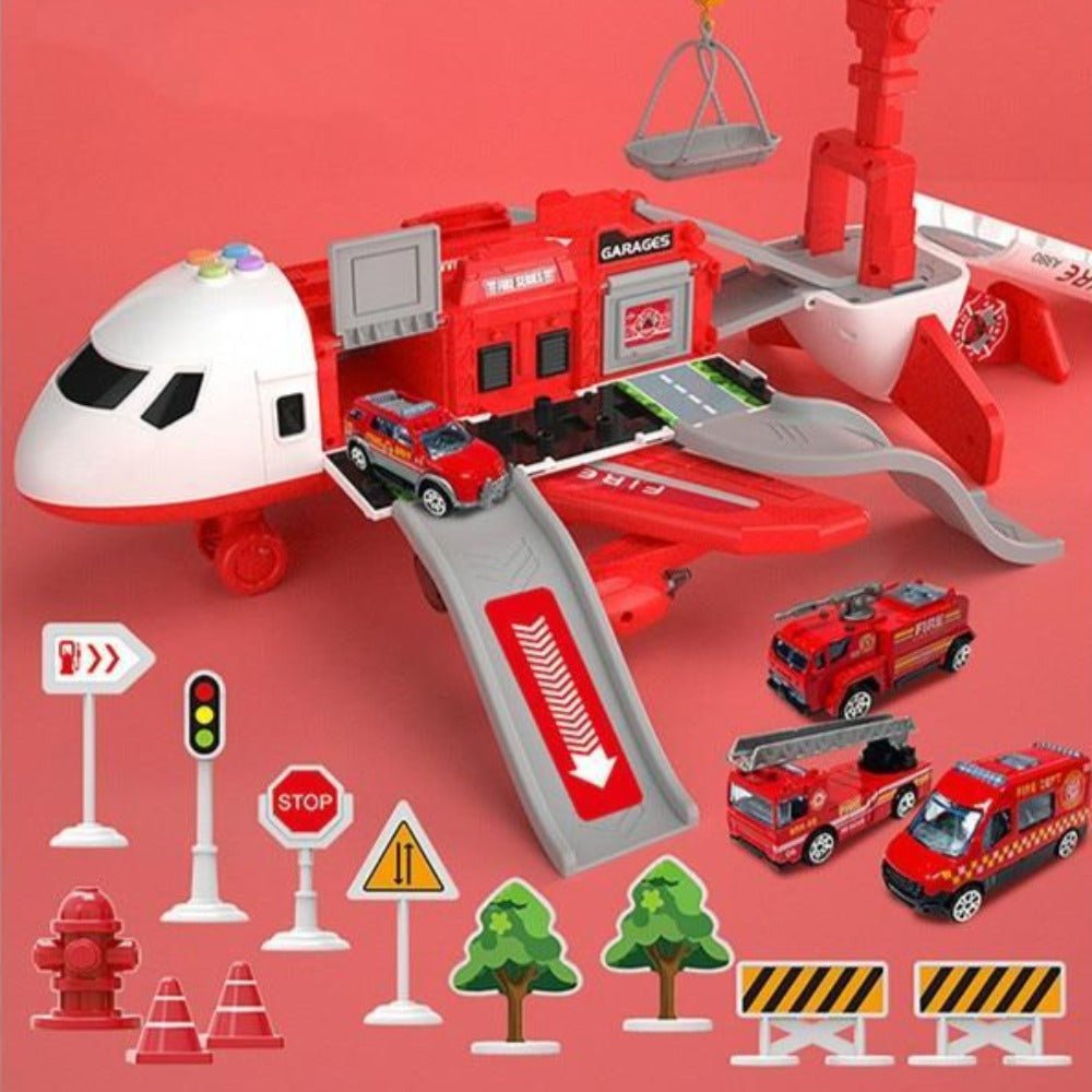 Abenteuer-Flugzeug- und Fahrzeug-Spielset für Kinder – Robuste Spielzeugflugzeuge und -autos | Fantasievolles Lernspiel für Kleinkinder und Kinder 1