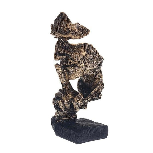 Abstrakte goldene Skulptur | Nordische moderne Wohnkultur | Minimalistischer Kunstakzent | Skandinavischer Stil | Elegantes Innendesign 0