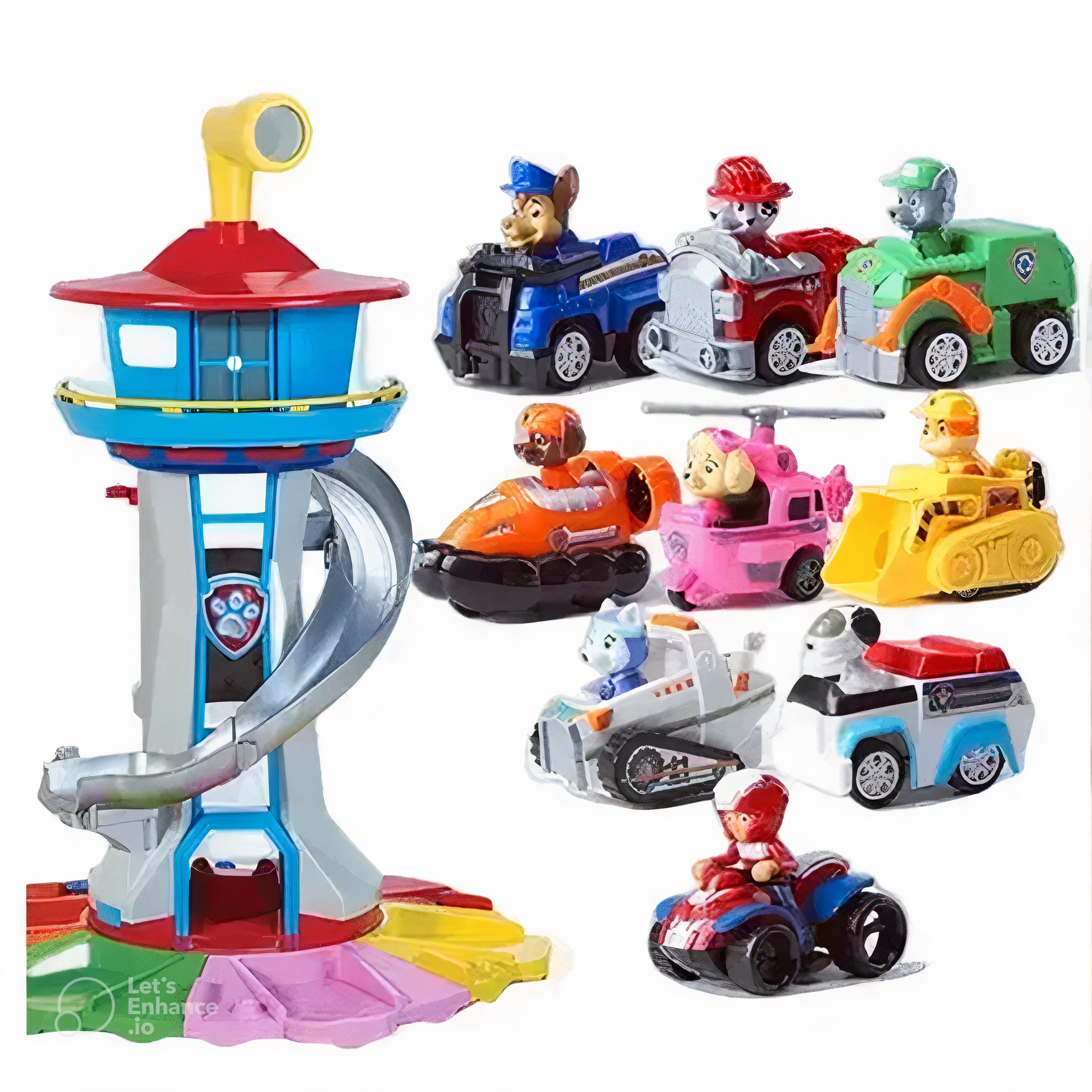 Juego de aventura con tobogán – Set de juego creativo con resbaladilla y coches