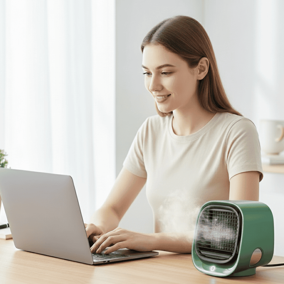 AeroBreeze 2-in-1-Luftkühler und Luftbefeuchter | Doppelfunktion: Kühlung und Feuchtigkeit | Energieeffizientes Luftgerät für den Heimgebrauch 4