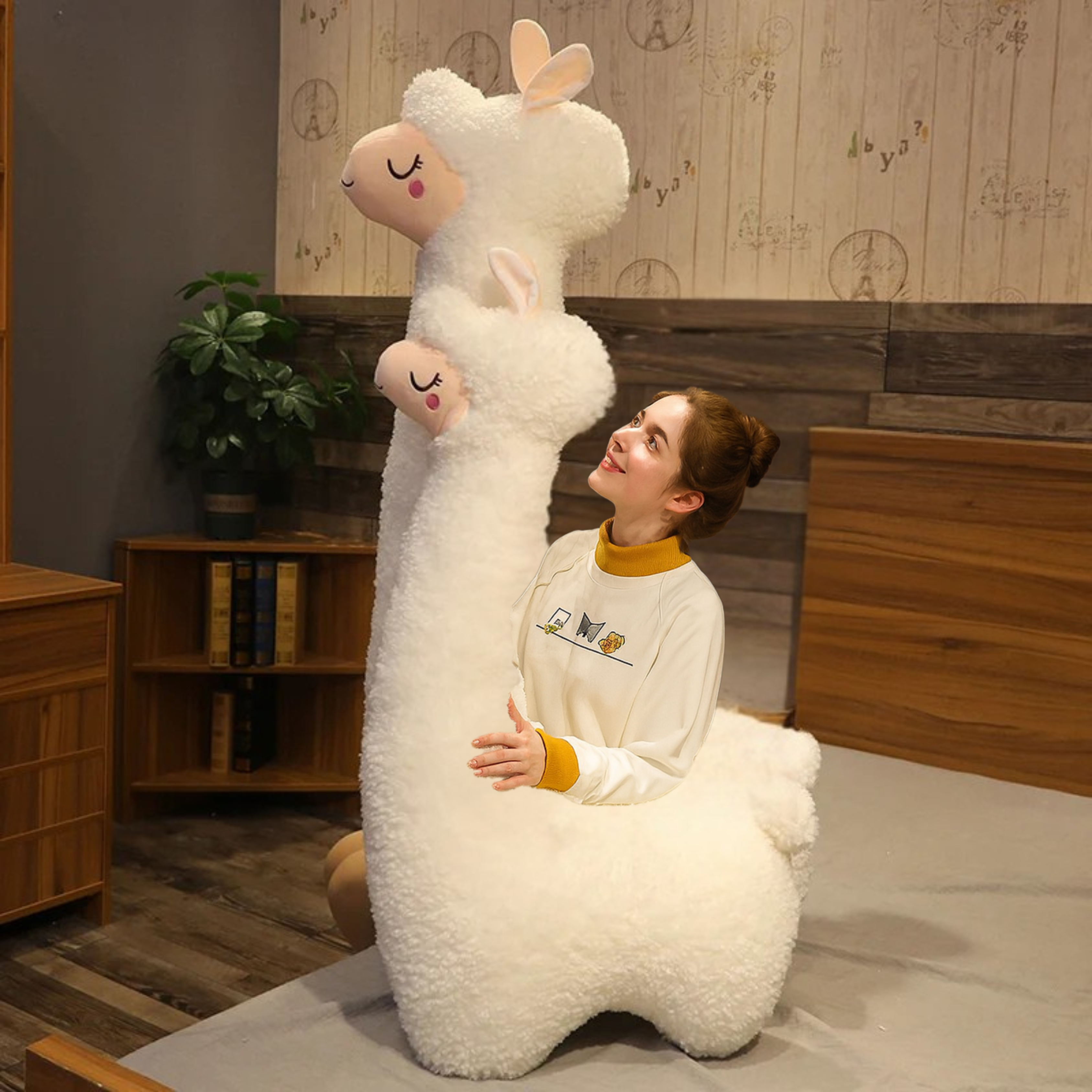 CUDDALPACA – Weiches Alpaka-Plüschtier 130 cm für Kinder & Dekoration