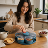 Drehbare Snackplatte mit Fächern – Rotierendes Serviertablett für Snacks & Süßigkeiten
