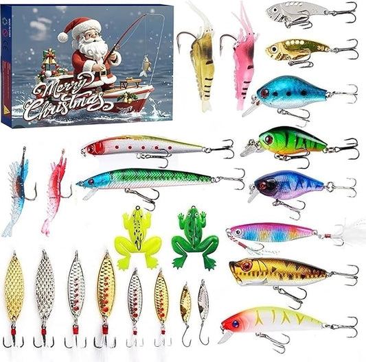 FISHMAS – Set de equipo de pesca para cuenta regresiva de 24 días de Navidad 2025