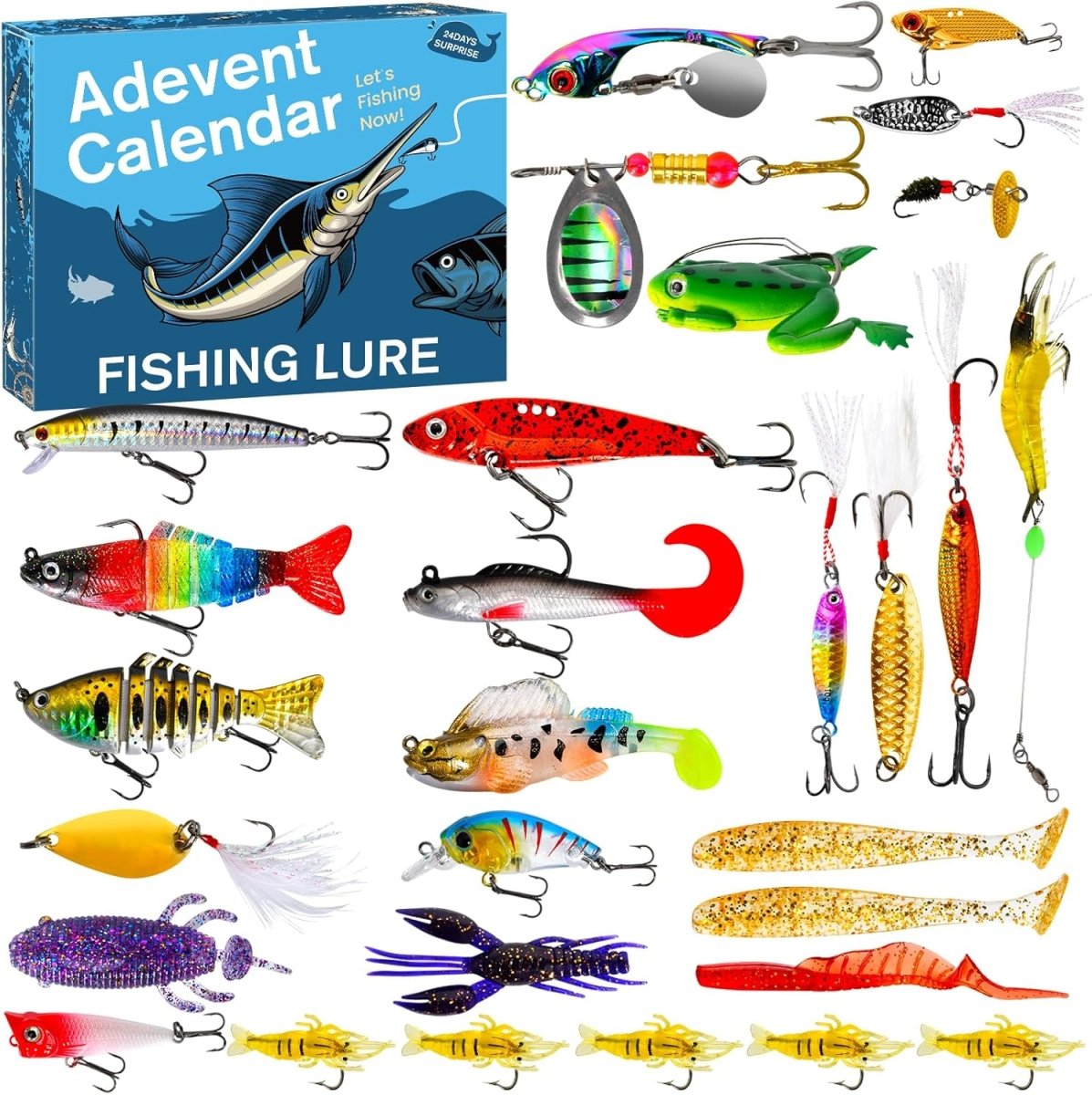 FISHMAS – Set de equipo de pesca para cuenta regresiva de 24 días de Navidad 2025