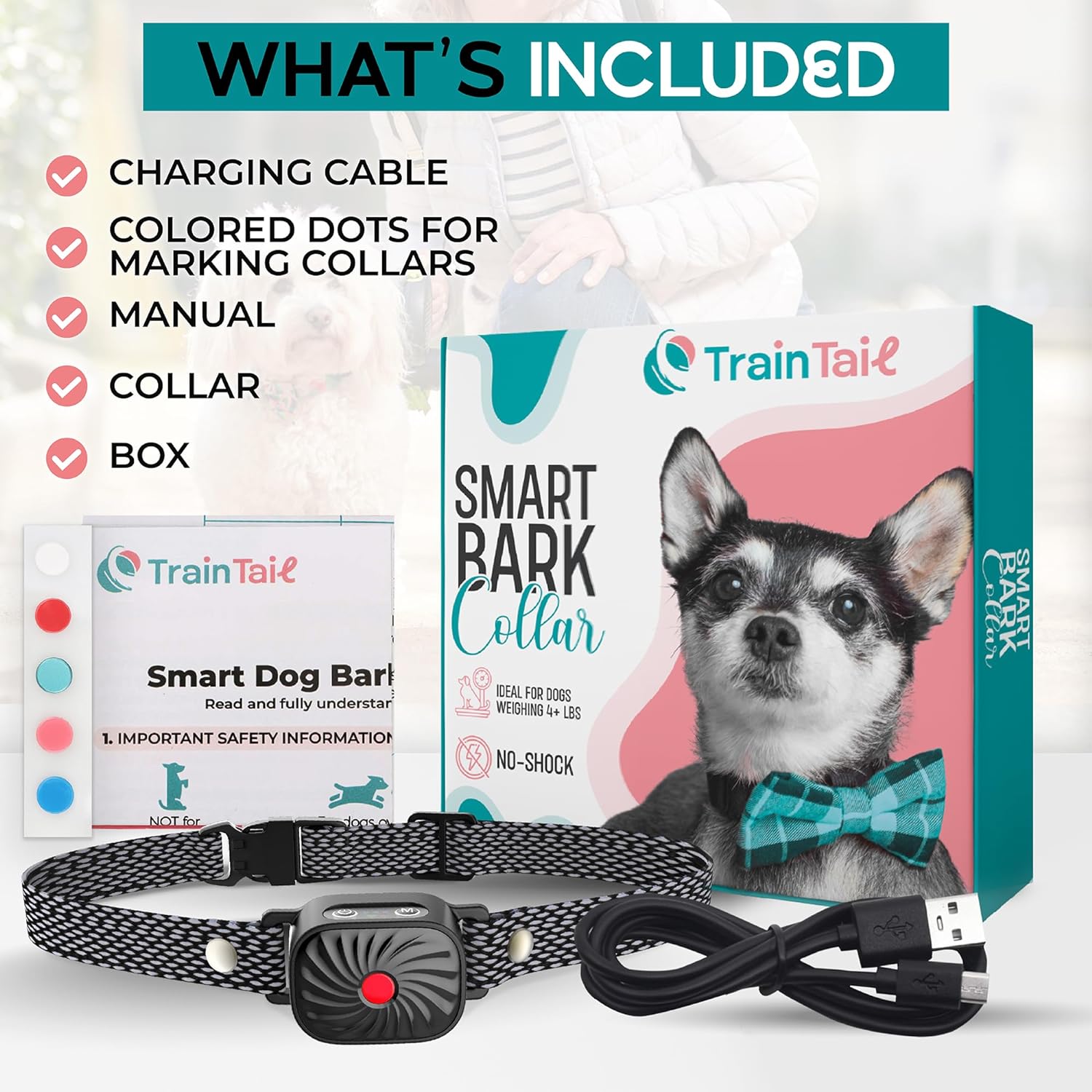 PETCALM Mini – Collier anti-aboiement pour petits chiens avec son et vibration