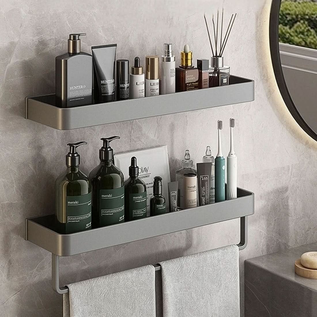 AQUASHELF – Elegantes Wandregal für stilvolle Badorganisation ohne Bohren – Wohnish