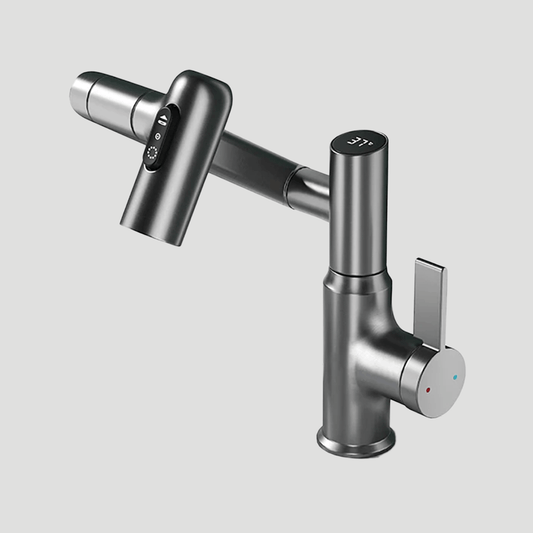 LustraFlow 360° Smart Armatur | Moderner Küchen- und Badmischer mit LED-Temperaturanzeige