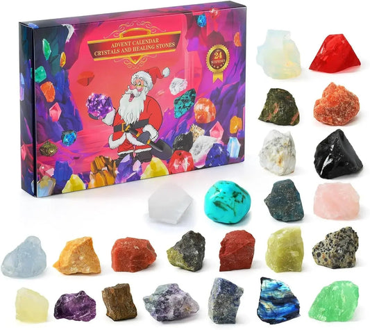 CrystalCharm Adventskalender 2025 – 24 funkelnde Naturkristalle für den Weihnachts-Countdown