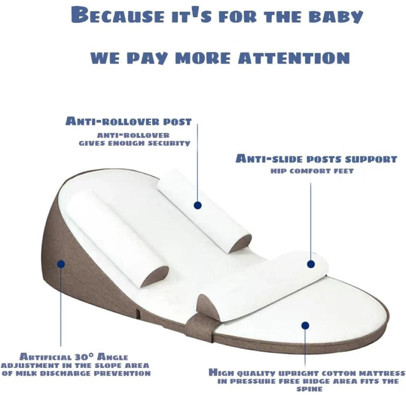 BABY DREAM SUPPORT – Cuscino per dormire di lato con inclinazione anti-reflusso per neonati