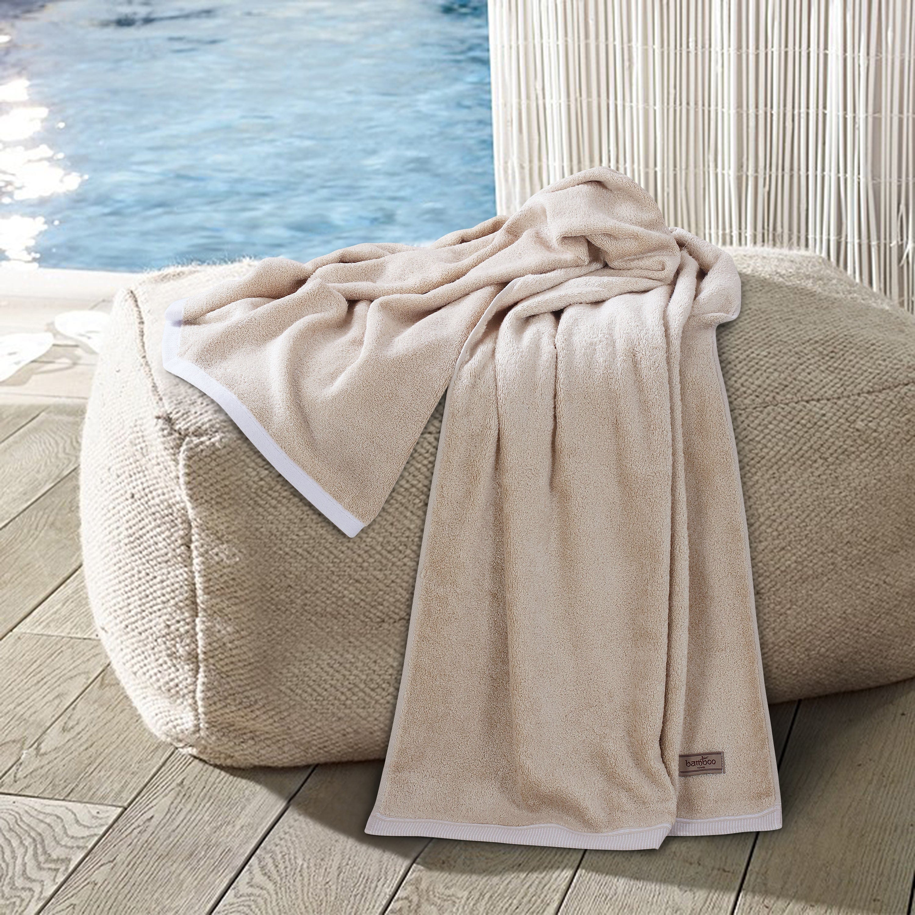 Bambora Plüsch-Badetuch | Extraweiches Bambusgewebe für Spa, Fitnessstudio und zu Hause