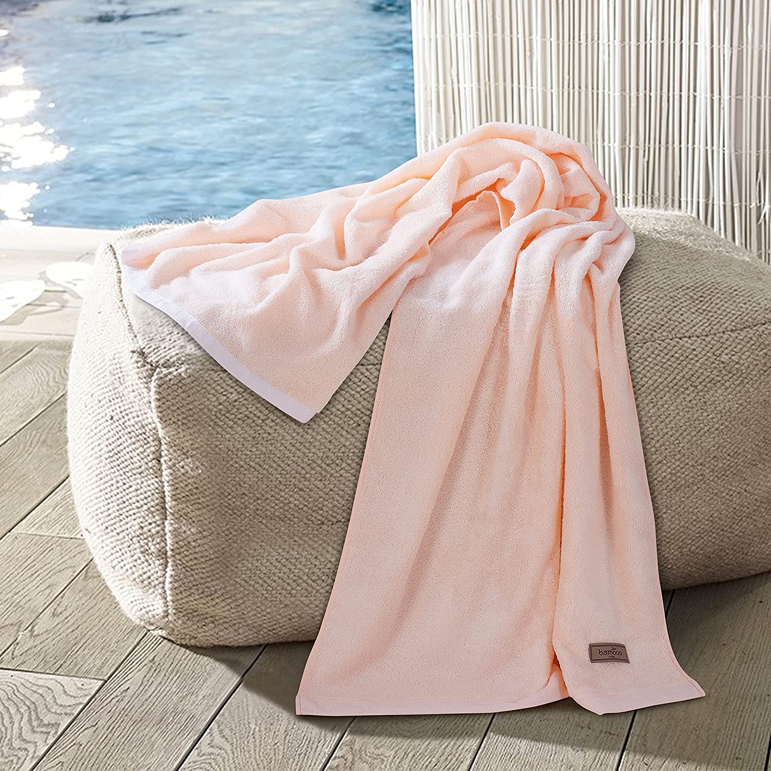 Bambora Plüsch-Badetuch | Extraweiches Bambusgewebe für Spa, Fitnessstudio und zu Hause