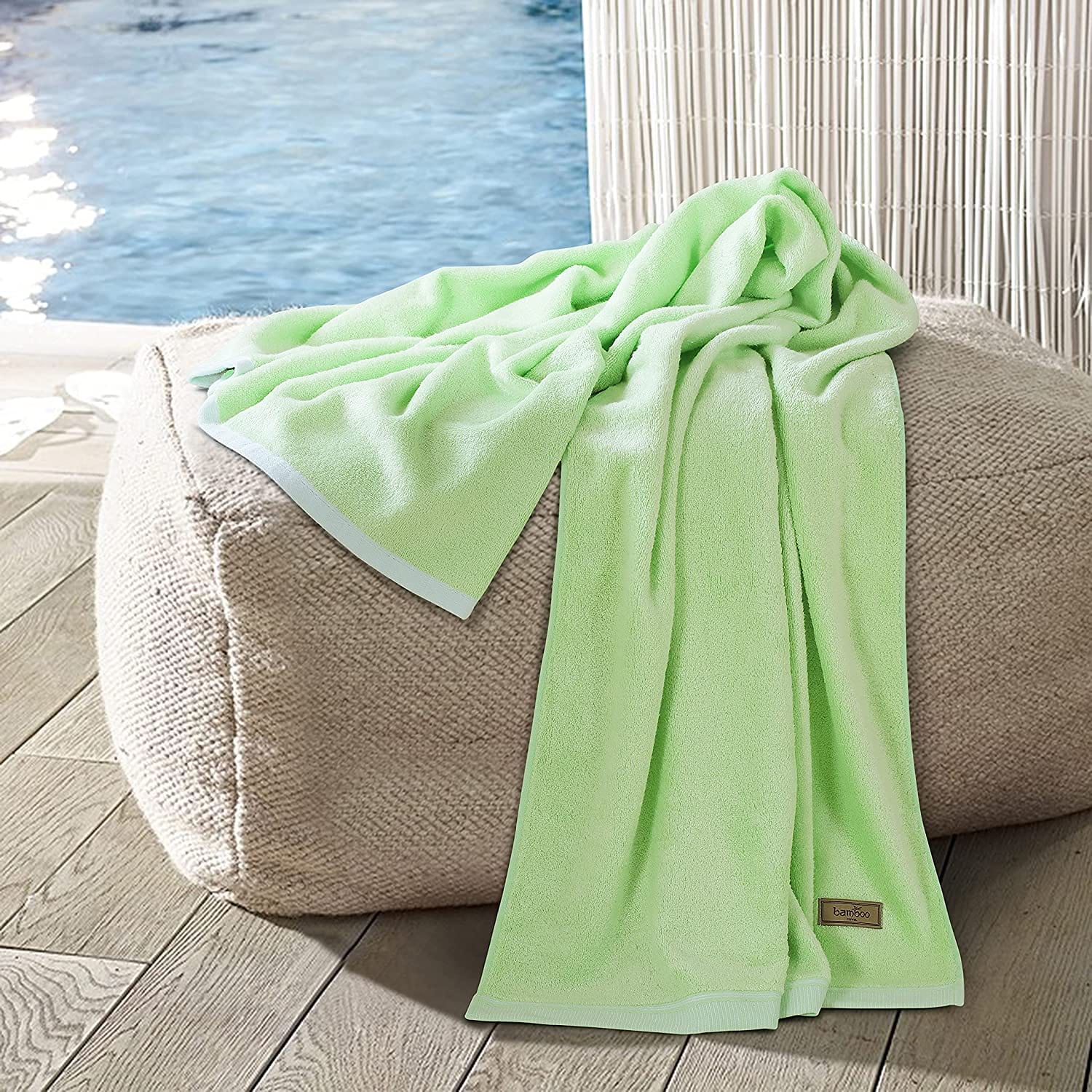 Bambora Plüsch-Badetuch | Extraweiches Bambusgewebe für Spa, Fitnessstudio und zu Hause