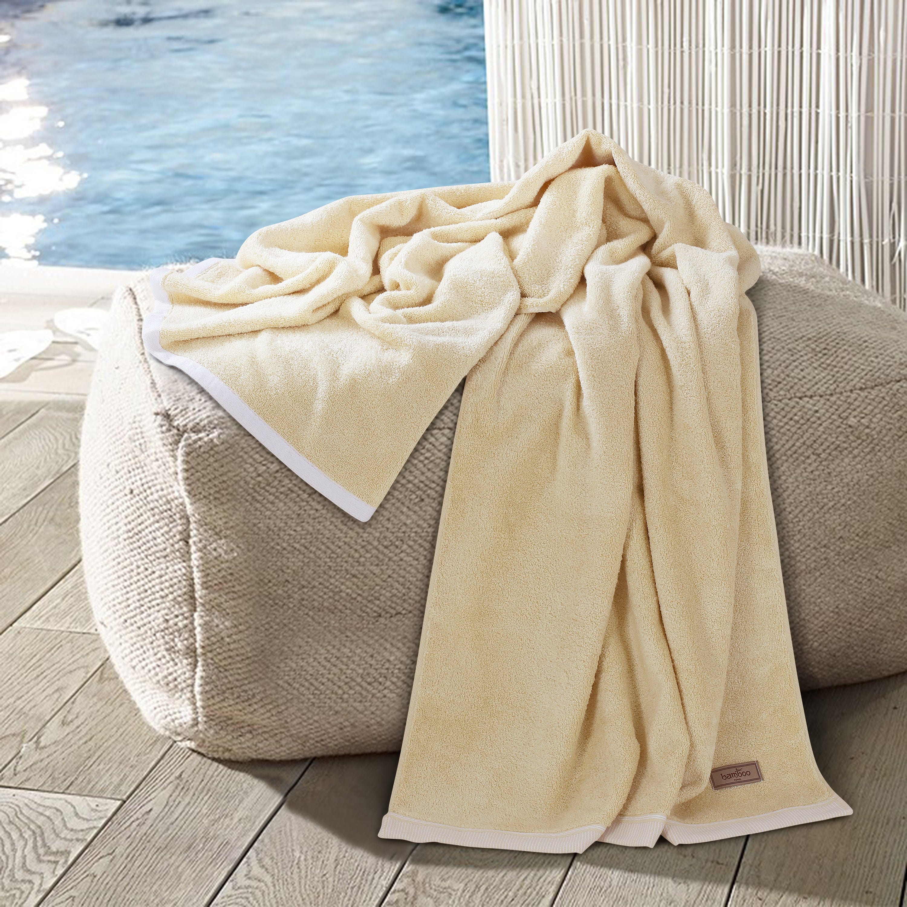 Bambora Plüsch-Badetuch | Extraweiches Bambusgewebe für Spa, Fitnessstudio und zu Hause