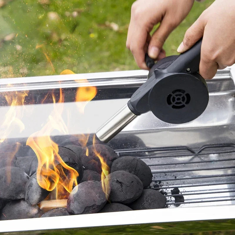 SOFFIATORE D'ARIA PER BARBECUE – Ventilatore per griglia a mano per accensione senza sforzo