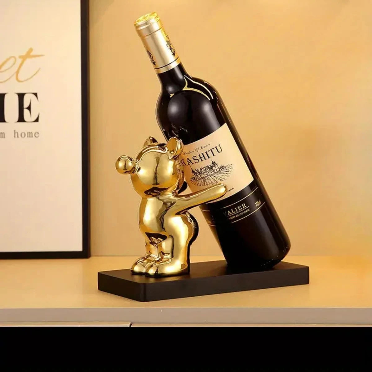 BEARWINE Scaffale – Elegante portabottiglie in ceramica a forma di orso per una conservazione raffinata delle bottiglie