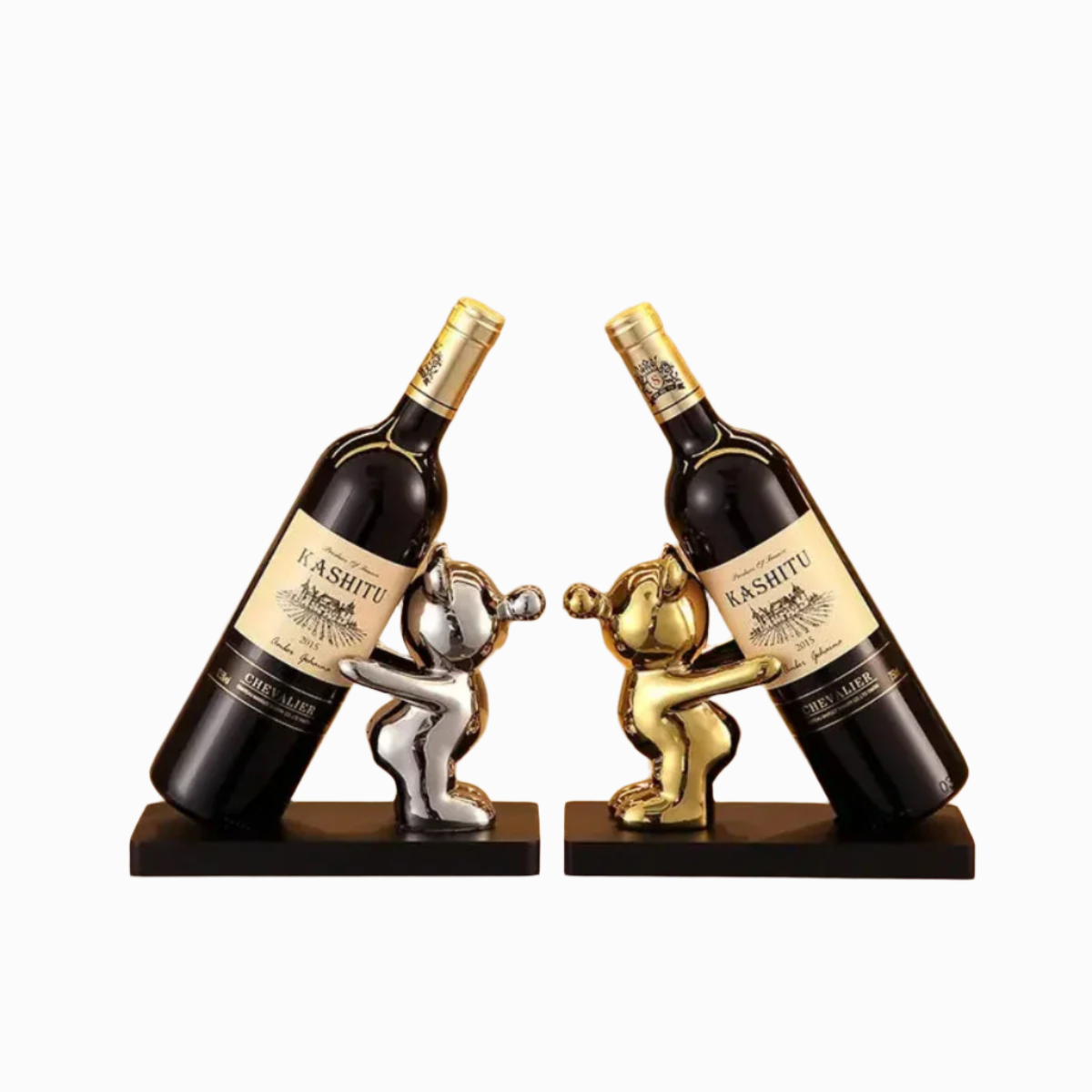 BEARWINE Scaffale – Elegante portabottiglie in ceramica a forma di orso per una conservazione raffinata delle bottiglie