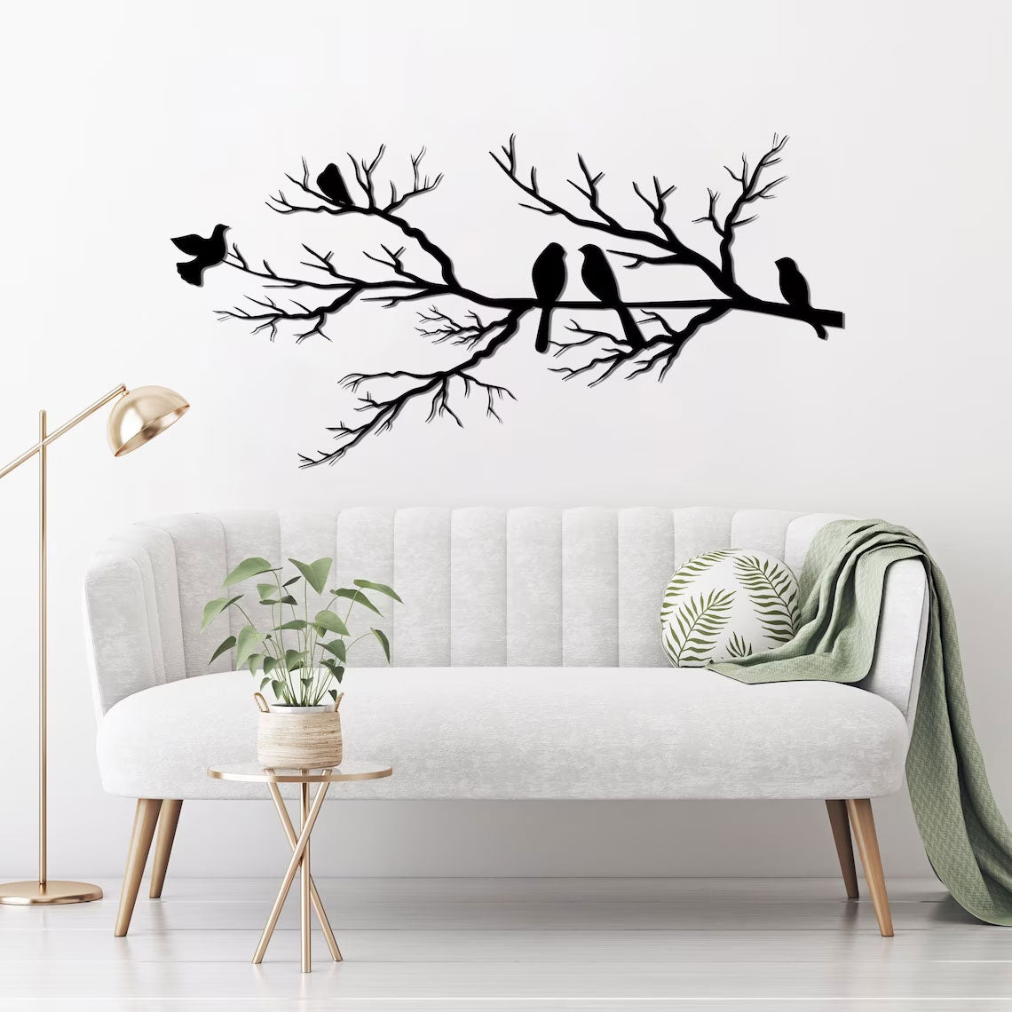 BIRDWING ART – Decorazione murale in metallo con uccelli per un soggiorno elegante