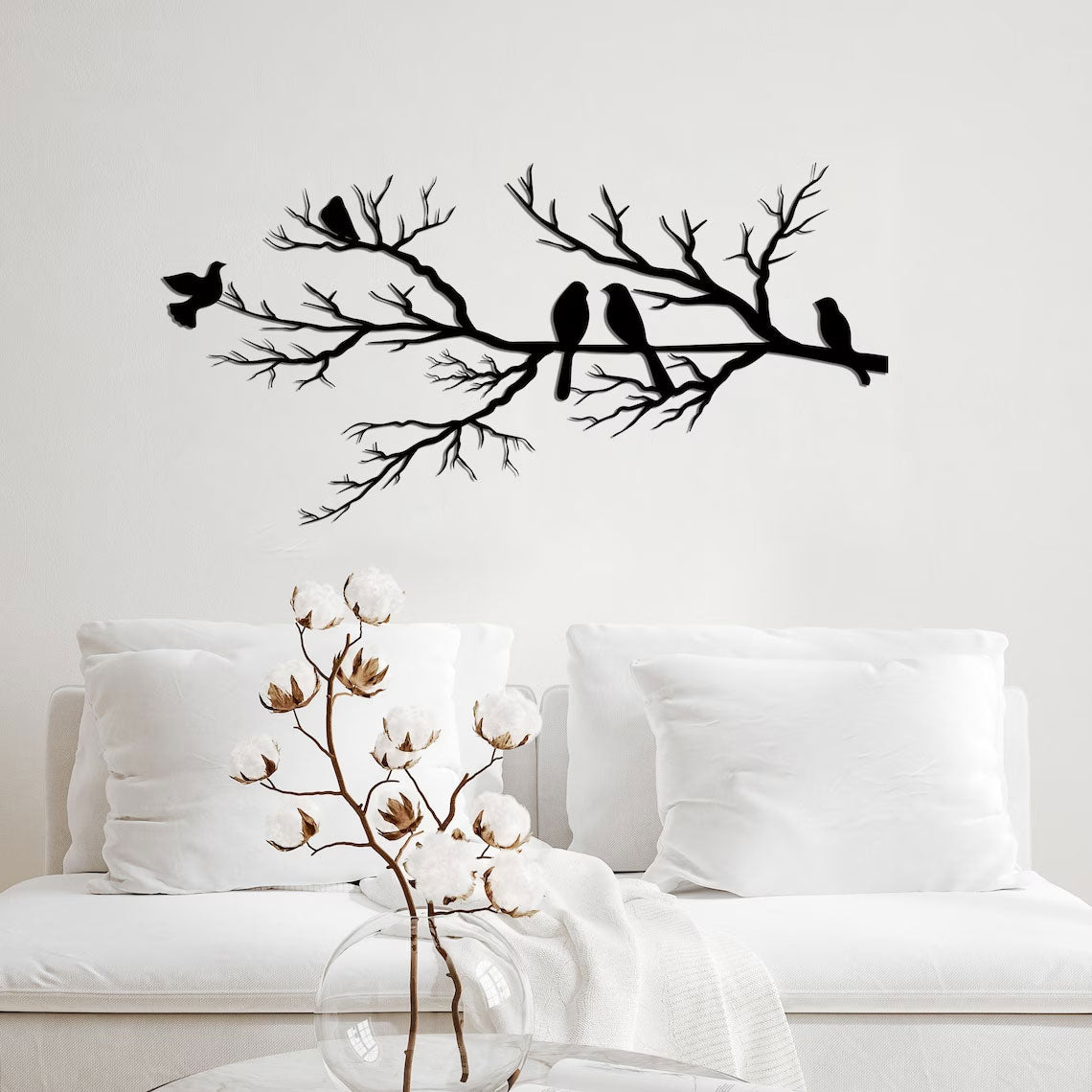 BIRDWING ART – Decorazione murale in metallo con uccelli per un soggiorno elegante