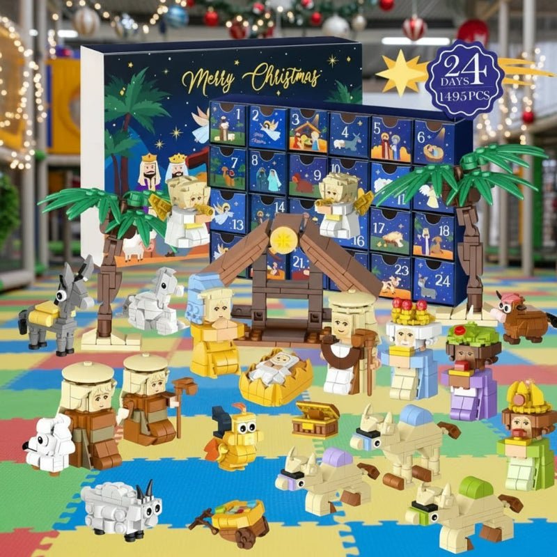 BRICKMAS – Kreativer DIY-Adventskalender mit Krippenmotiv und 24 Bausteinen 0