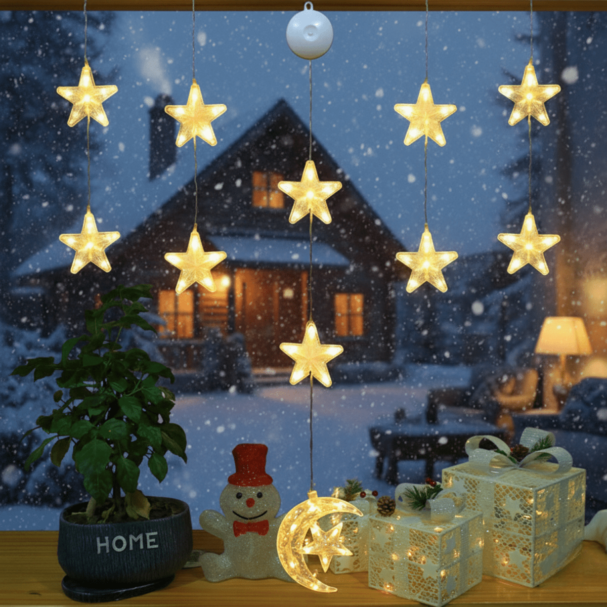 BRIGHTJOY – LED-Weihnachtslichter mit Saugnapf für Fenster und Glasdekoration 7