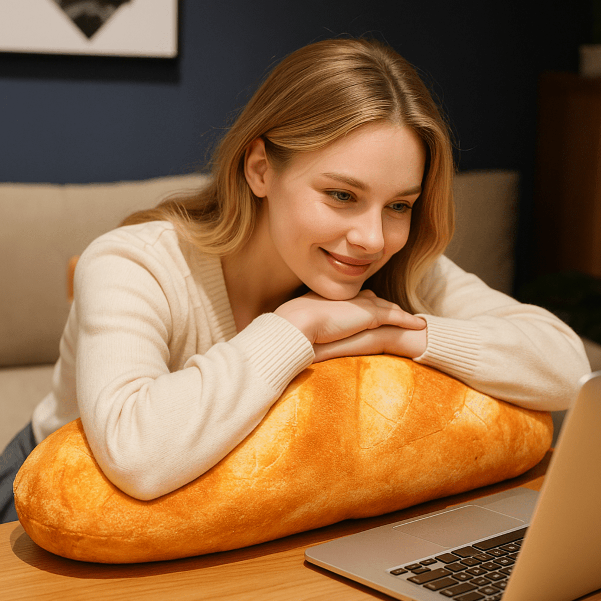 LOAFLINA – Plüschkissen im Baguette-Design für Komfort & Stil