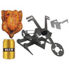 CHICKENMASTER – Supporto per pollo in acciaio inox per BBQ succulento con portabottiglie di birra