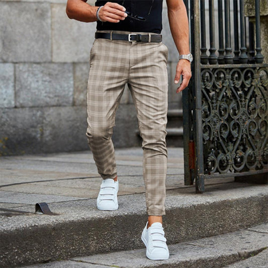 CHRIS CASUAL – Pantalon chino homme à motif à carreaux pour des looks quotidiens élégants