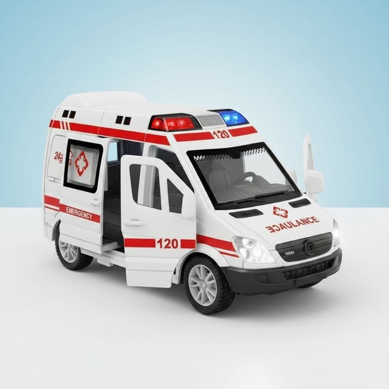 CITYRESCUE – 1:32 Diecast-Einsatzfahrzeug-Set mit Sound- und Lichteffekten 0