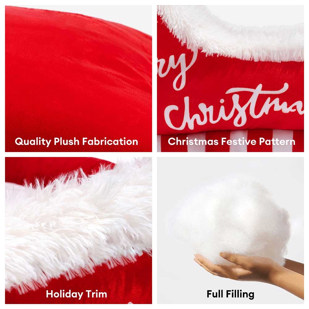 COMFYCLAUS – Weihnachtsschlitten-Hundebett mit Plüsch-Kristallsamt und Anti-Rutsch-Unterseite 3