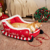COMFYCLAUS – Weihnachtsschlitten-Hundebett mit Plüsch-Kristallsamt und Anti-Rutsch-Unterseite 5