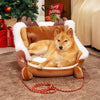 COMFYCLAUS – Weihnachtsschlitten-Hundebett mit Plüsch-Kristallsamt und Anti-Rutsch-Unterseite 6