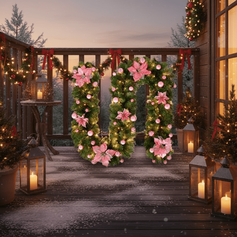 COZYTWINE – Beleuchtete Rattan-Weihnachtsgirlande mit warmweißen LED-Lichtern 3