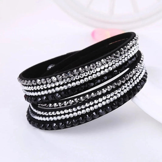 CRYSTAL WRAP – élégant bracelet enveloppant avec cristaux pour femmes