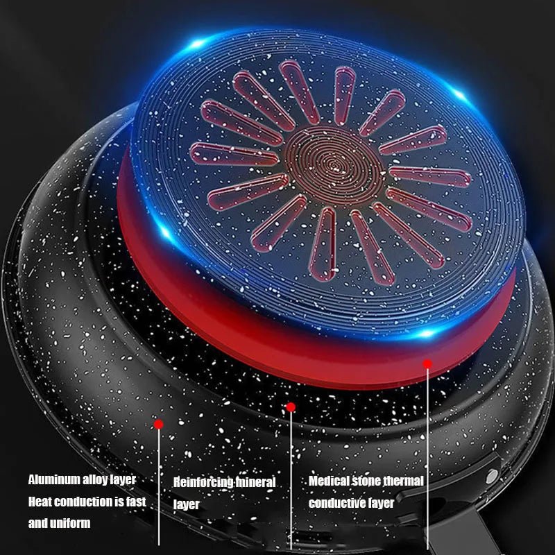 CUISTONE – 30 cm Maifan-Stein-Antihaftpfanne mit Deckel für Gas- & Induktionsherde 3